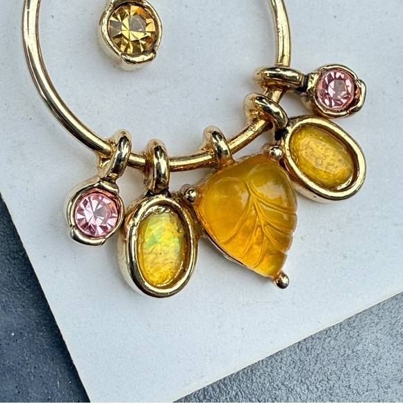 Sigrid Olsen Gold Earrings with Yellow and Pink Accents - Picture 7 of 8